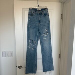 Zara Women's Straight Leg Light Blue Jeans